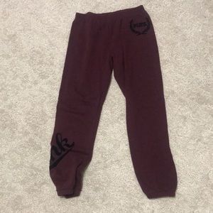 VS PINK burgundy joggers/sweatpants